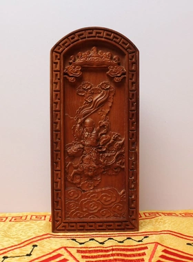 雷击枣木令牌道家法器九天应元雷声普化天尊浮雕五雷手雕十字天经