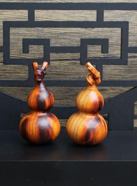 雷击桃木龙头木葫芦摆件文玩把玩龙年生肖龙头葫芦手把件福禄吉祥