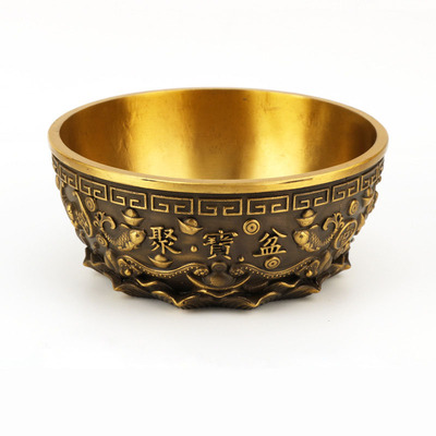 新款铜聚宝盆家居乔迁礼品办公室店铺工艺品摆件