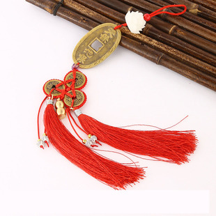 黄铜天保地保铜钱挂件葫芦顺铜钱挂饰家居装饰汽车挂件