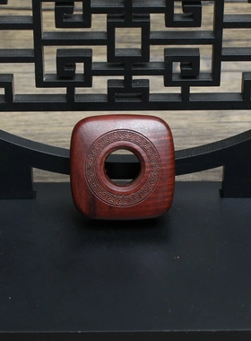 雷击枣木云纹平安扣挂件吊坠道家法器随身配饰老料深色精雕手工