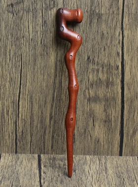 雷击枣木七星发簪浮雕道家法器把玩手把件木质工艺品