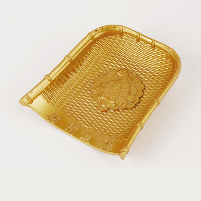 黄铜金蟾簸箕咬钱簸箕五谷丰登金簸箕乔迁创意礼品桌面摆件