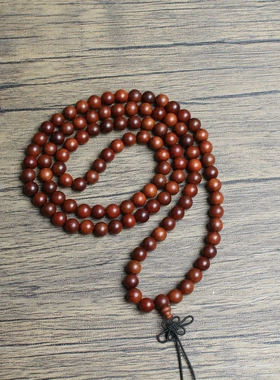 雷击枣木佛珠手串108颗规格8MMX108颗深色老料手工打磨快手