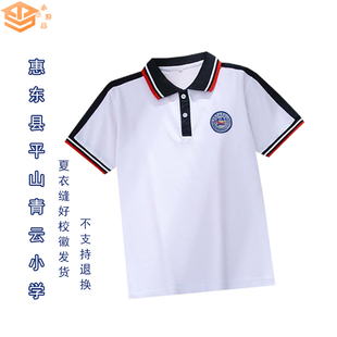 惠东青山小学学生短袖黄埠中学T恤白花校服吉隆中学夏运动会班服