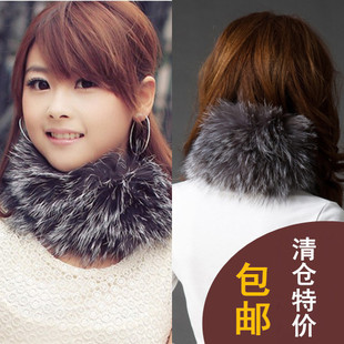 特价清仓欧美时尚弹力狐狸毛围脖领子围巾秋冬季皮草编织套头脖套