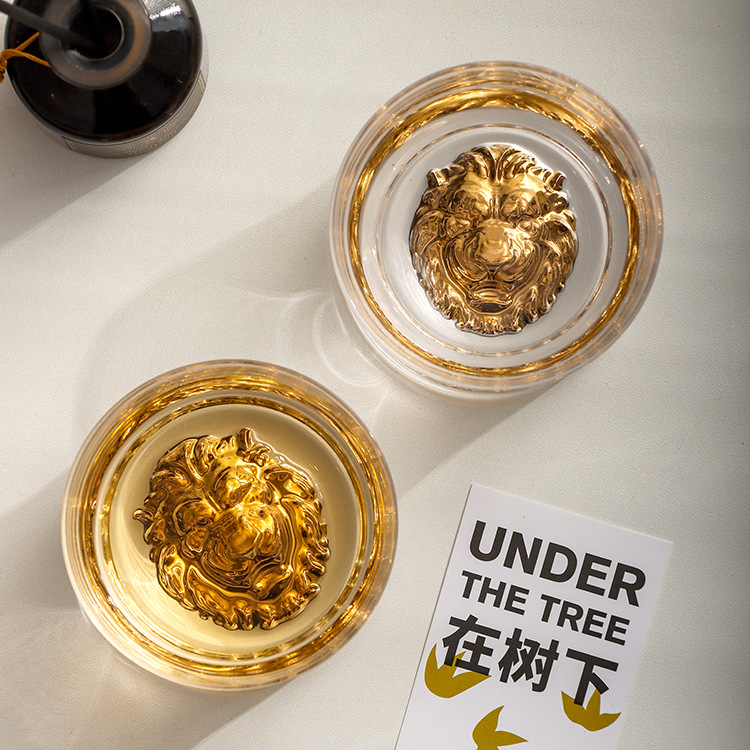 新款洋酒杯威士忌杯狮子