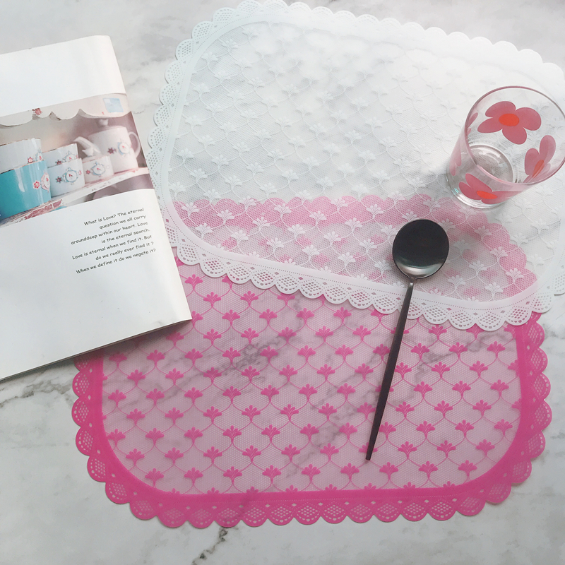 出口小清新仿蕾丝公主pvc餐垫