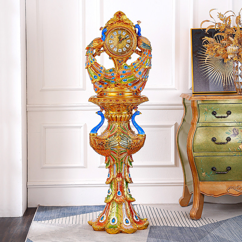 客厅落地钟欧式别墅立钟装饰摆件孔雀大座钟高档家用钟表摆设,家居饰品,立钟/落地钟,淘宝优惠券,粉丝福利购,淘宝优惠卷