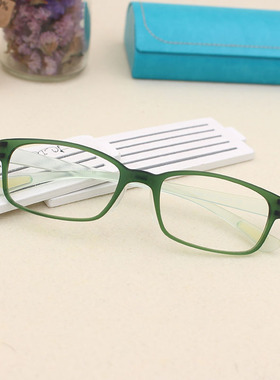 韩国绿色眼镜框女超轻tr90小框眼镜架防滑低鼻梁带鼻托配男近视架