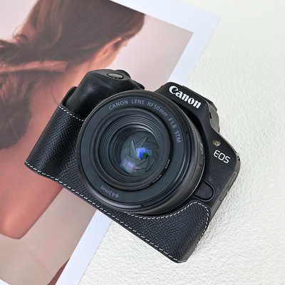 适用佳能R50VR10V1真皮保护套