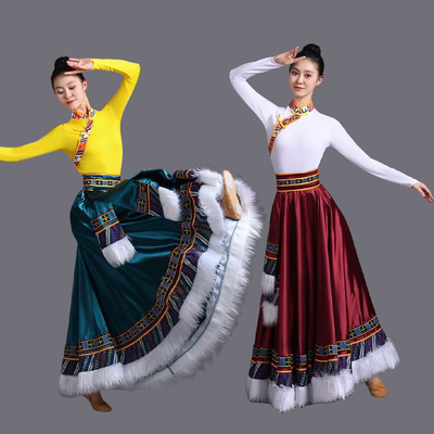 藏族服装女新款大摆半身裙舞蹈服