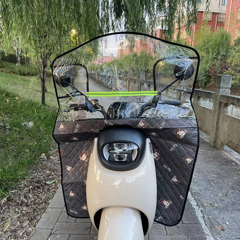 电动车挡风板透明pvc连体冬季