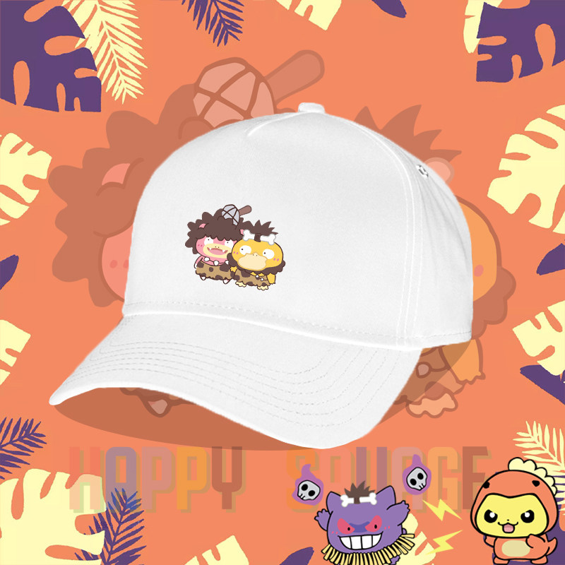日系动漫宝可梦萌系快乐野人运动鸭舌帽可达鸭呆呆兽可调节棒球帽