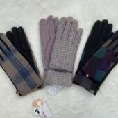 包邮 格纹冬季 外贸款 各款 数量少 防寒骑车女款 分指保暖手套