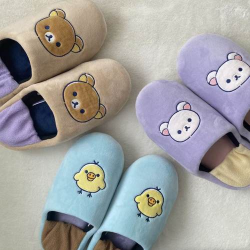 女士包脚跟秋冬保暖软底棉拖鞋