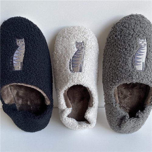 加绒包头款保暖室内情侣款居家鞋