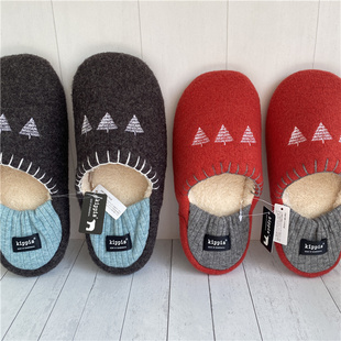 包邮 2600日元羊毛秋冬季男款女款情侣软底包脚跟居家鞋棉拖鞋