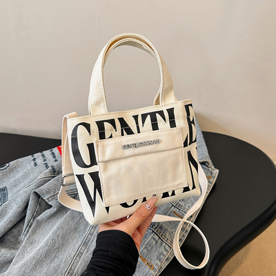 泰国gentlewoman字母迷你帆布包2024新款休闲百搭手提单肩斜挎包