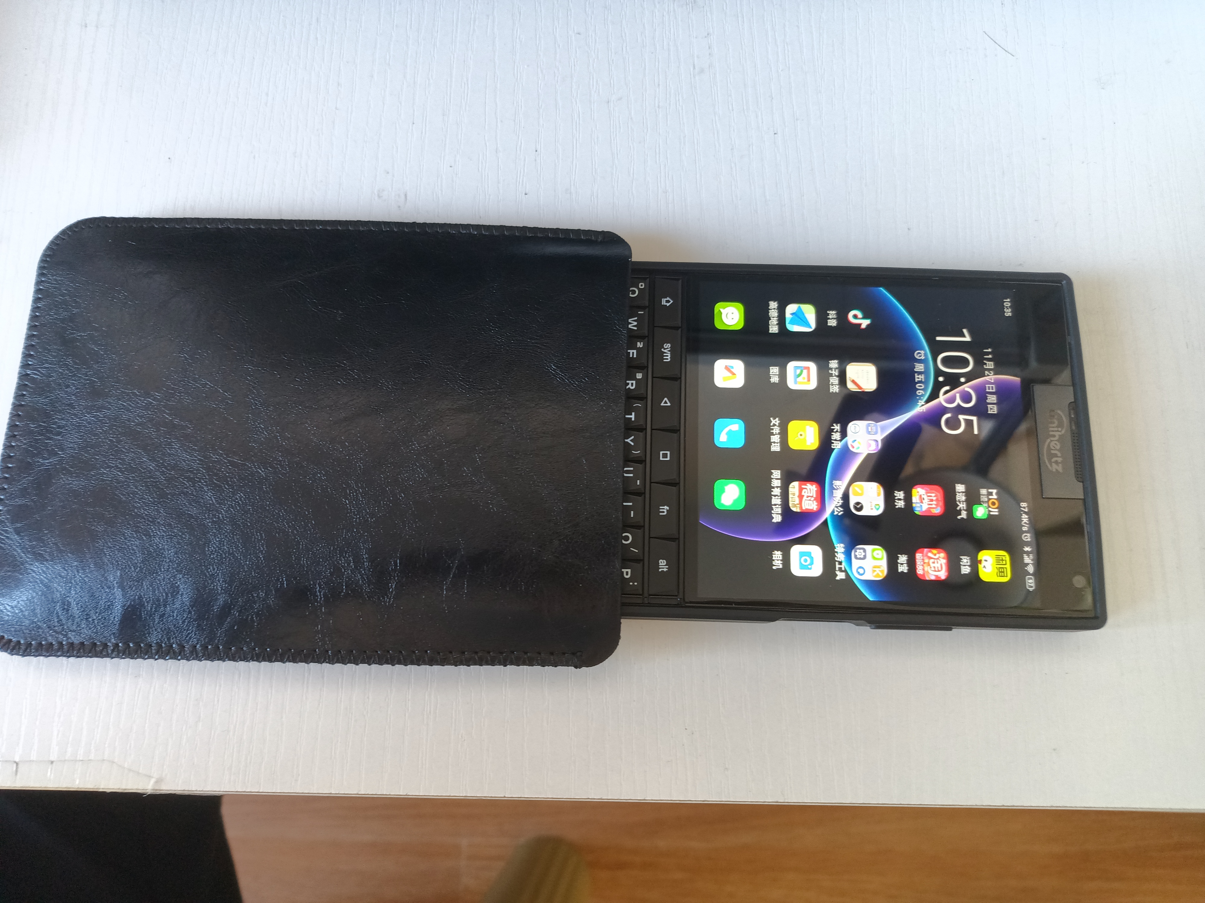 定制适用Titan 2全键盘手机保护套纤维皮全包内胆包防刮袋皮套