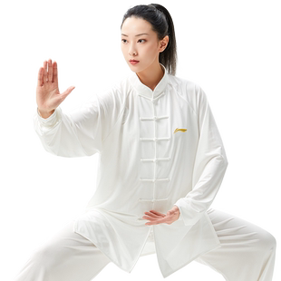李宁太极服女2025新款秋冬八段锦练功服男武术表演比赛高端太极服