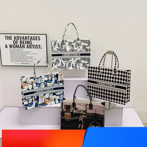 新款毛毡包礼品手提袋定制logo休闲百搭印花购物包广告收纳袋定做