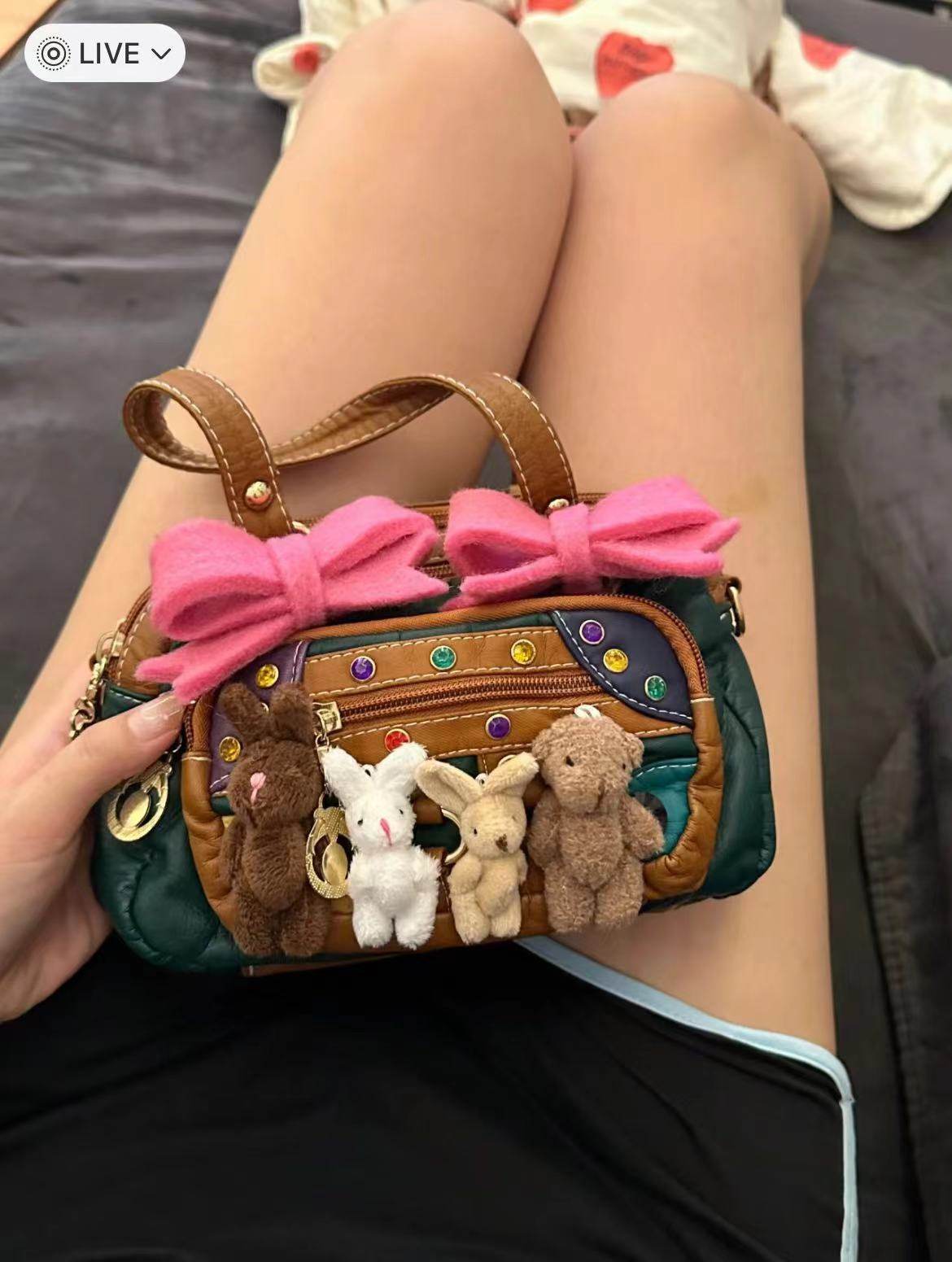 原创复古vintage中古包小众可爱蝴蝶结小兔y2k辣妹亚文化斜跨包,箱包皮具/热销女包/男包,通用款女包,淘宝优惠券,粉丝福利购,淘宝优惠卷