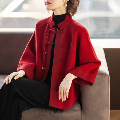 妈妈秋装外套春秋洋气2025新款中老年人女本命年红色喜婆婆上衣服