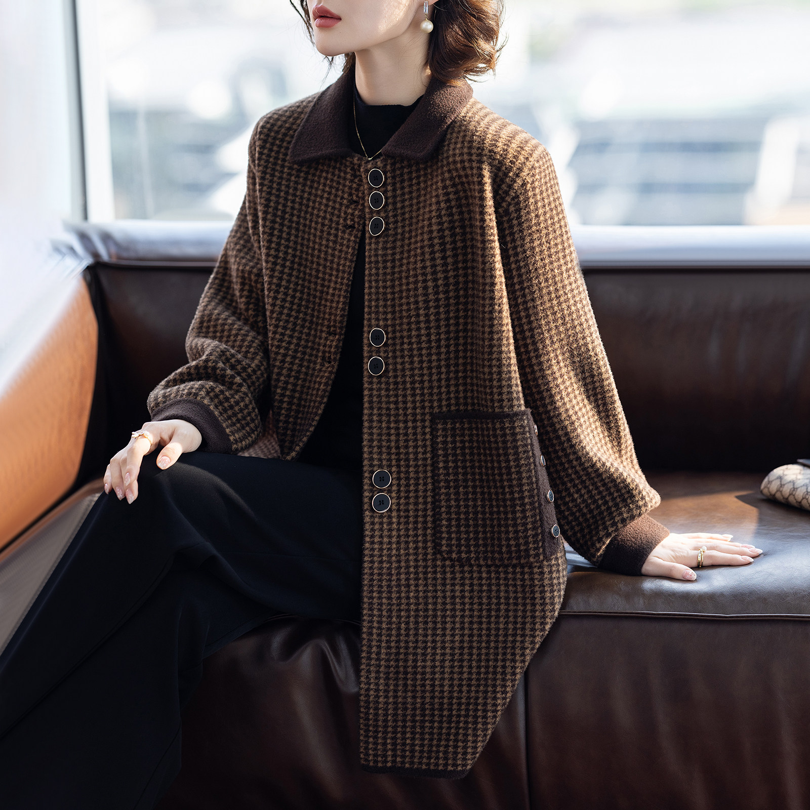 洋派质妈妈春装外套时尚大衣中长版春秋衣服中老年人女士2025新款