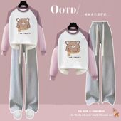 初中生休闲风穿搭设计感一整套新款 甜酷学院风春秋季 宽松少女套装