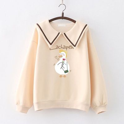 学院风减龄时尚大童海军领卫衣女