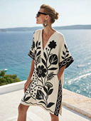 裙波西米亚连衣裙特大码 宽松大码 民族风长衫 200斤可穿度假沙滩裙