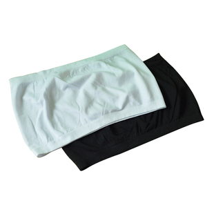 高弹力加肥加大码裹胸120胸围200斤胖mm防走光纯色抹胸黑色