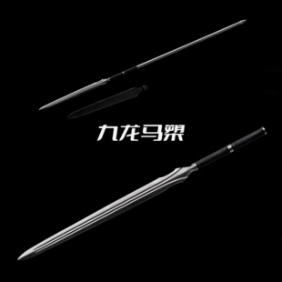 华字号马槊刀剑红缨枪霸王枪头长枪户外兵器一体手工锻打未开刃