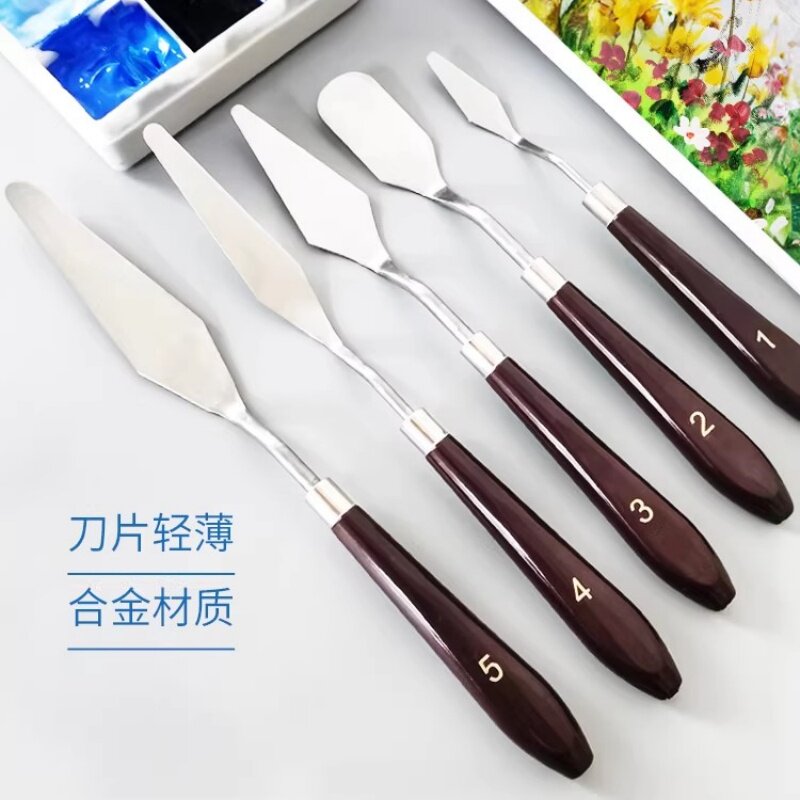 思慕油画刮刀丙烯水粉颜料挑刀调色美术平头大尖小尖平刮软性中性美术用品刮刀调色刀铲刀肌理刀挑刀尖头圆头