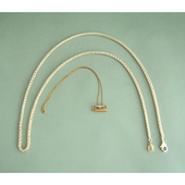 灯笼链细链子纯铜包带含真金电镀替换肩带包链条单买浅金色包配件