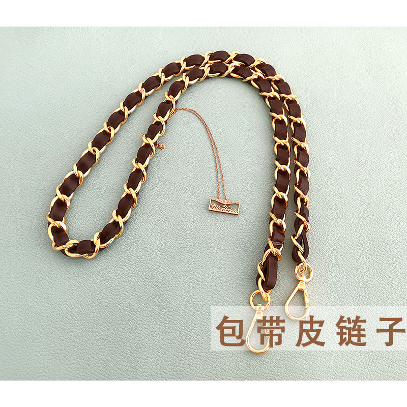 1.4cm宽度24K金色皮肩带铜链子