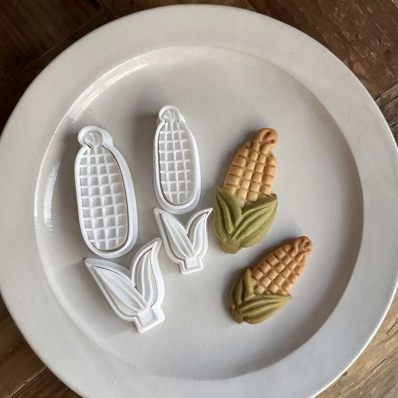 新款日式蔬菜水果玉米 饼干模具 3D立体曲奇压模家用新手烘焙工具