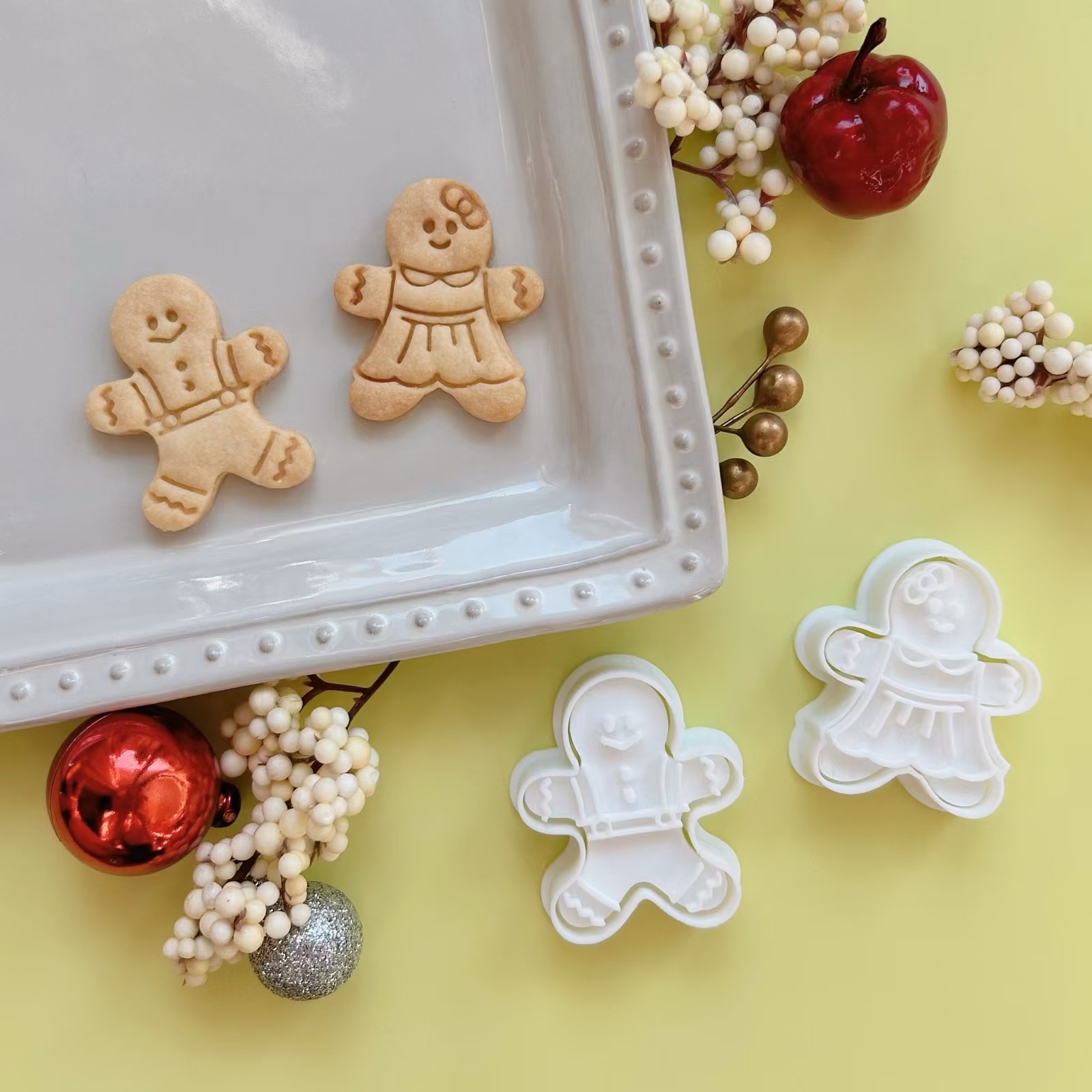 圣诞巨可爱卡通小号男女姜饼人饼干模具翻糖蛋糕装饰甜品烘焙工具