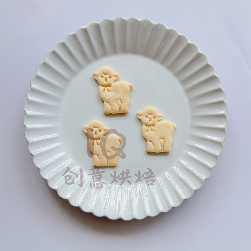 卡通亲子可爱小羊 天鹅动物饼干曲奇模具3D立体按压式DIY烘焙工具