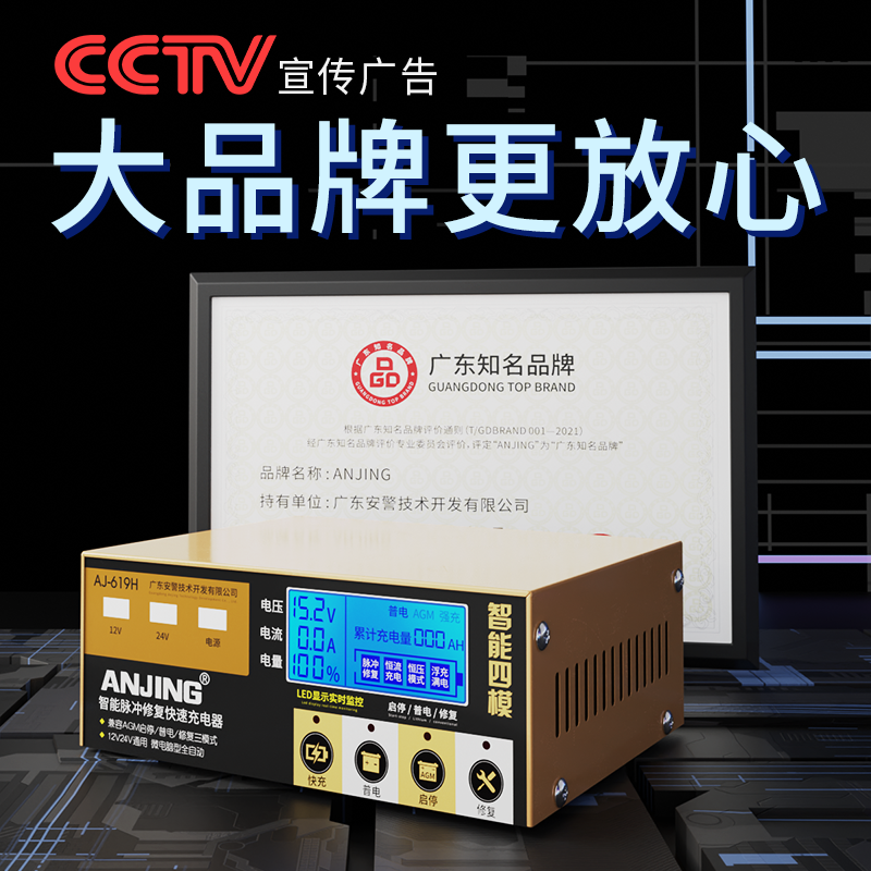 名牌叉车用汽车蓄电瓶充电器充满自停12v24伏蓄电池充电机修复冲