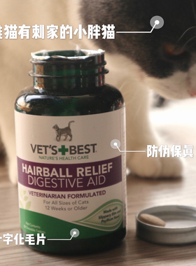 kittyfun/VETSBEST绿十字猫草片去毛球清理肠胃猫咪化毛片