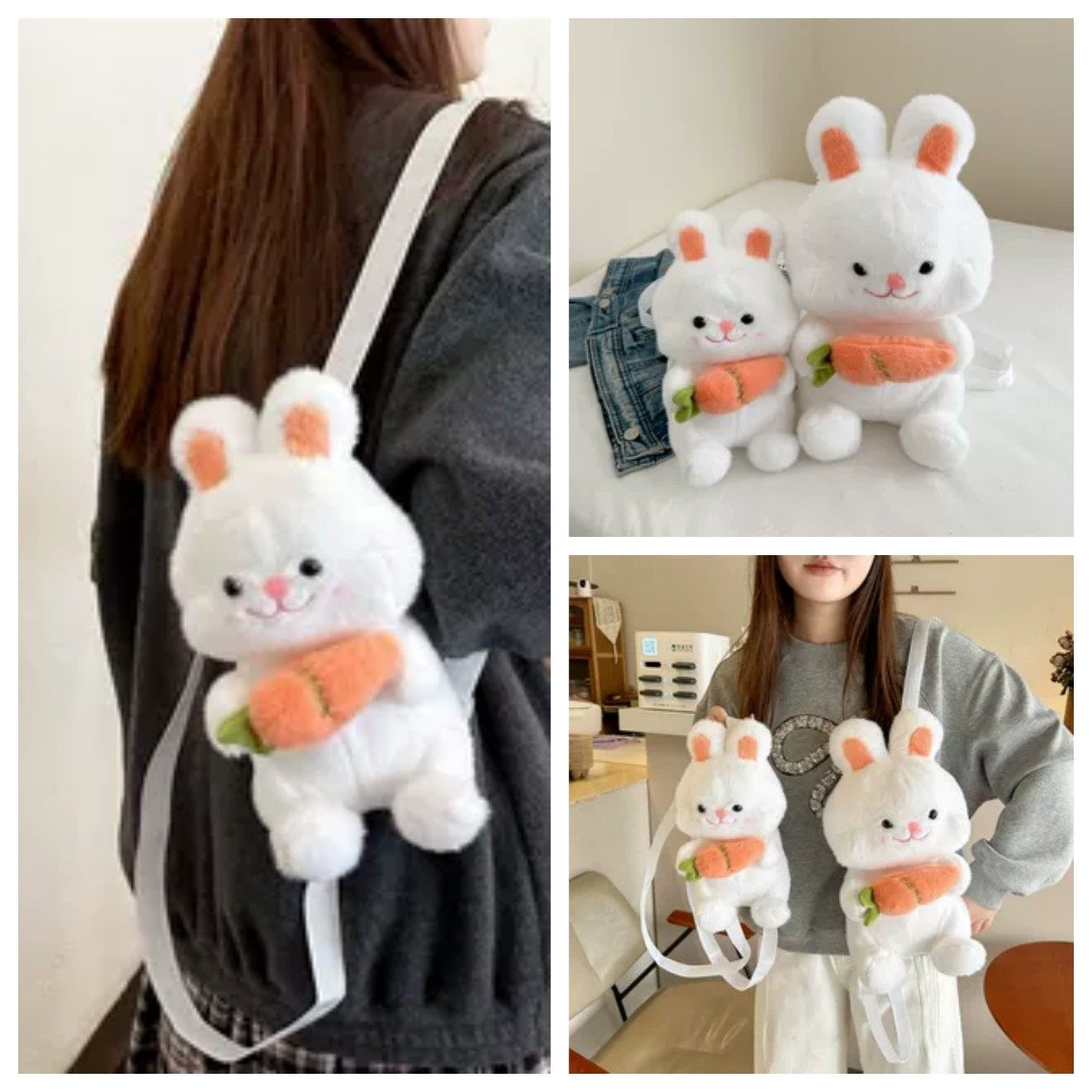女生可爱小白兔毛绒甜美胡萝卜兔子公仔儿童双肩背包布娃娃玩偶包,箱包皮具/热销女包/男包,通用款女包,淘宝优惠券,粉丝福利购,淘宝优惠卷