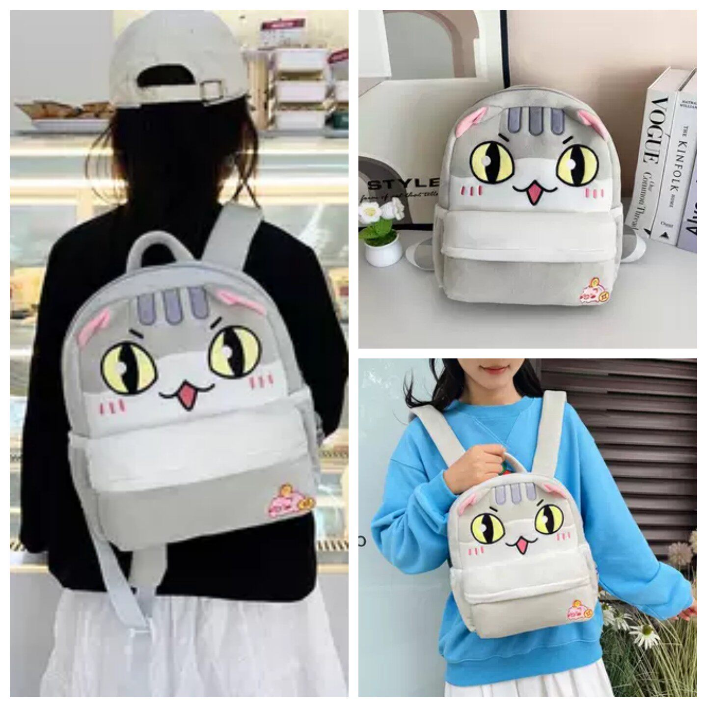 可爱毛绒休闲双肩包冬季卡通猫咪冬天外出学生女生背包高颜值书包,箱包皮具/热销女包/男包,双肩背包,淘宝优惠券,粉丝福利购,淘宝优惠卷