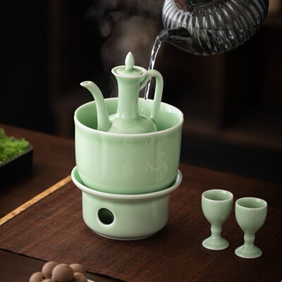 仿宋青瓷中式倒酒温酒壶