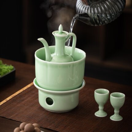 陶瓷仿古温酒壶中式倒酒壶青瓷暖酒器白酒黄酒加热酒器仿宋酒壶