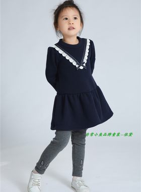 非常小鱼深秋女童满百包邮连衣裙
