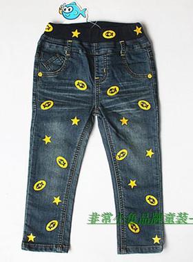 非常小鱼34732男童春秋仿牛仔长裤休闲裤裤子105码包邮