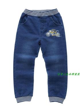非常小鱼2018春款童装38127男童针织仿牛仔长裤100-140满百包邮