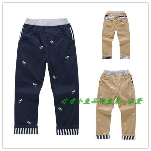 非常小鱼2018春款童装38147男童梭织长裤童裤子100-140满百包邮